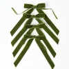 Forest Green Velvet Bow (Set of 4) - 20cm