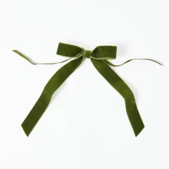 Forest Green Velvet Bow (Set of 4) - 20cm