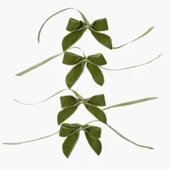 Forest Green Velvet Mini Bows (Set of 4)
