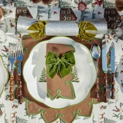 Forest Green Velvet Napkin Bows (Set of 4)