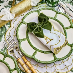 Forest Green Velvet Napkin Bows (Set of 4)