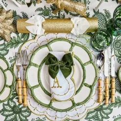 Forest Green Velvet Napkin Bows (Set of 4)