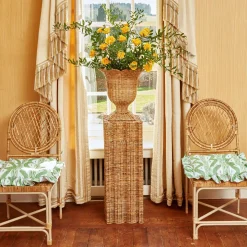 Frilled Green Ikat Seat Pad Cushion