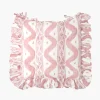 Frilled Pink Ikat Seat Pad Cushion