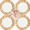 Geometric Bamboo Dinner & Starter Plates (Set of 8)