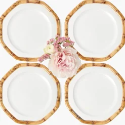 Geometric Bamboo Dinner Plate (Set of 4)