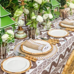 Geometric Bamboo Dinner Plate (Set of 4)