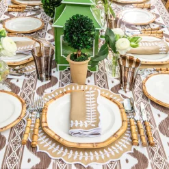 Geometric Bamboo Dinner Plate (Set of 4)