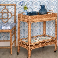 Giovanni Rattan Bar Cart