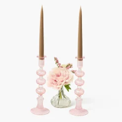 Gisele Pink Candle Holder (Pair)