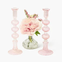 Gisele Pink Candle Holder (Pair)