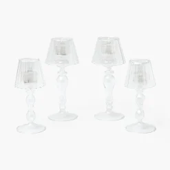 Glass Lantern Tea Light Holder Set