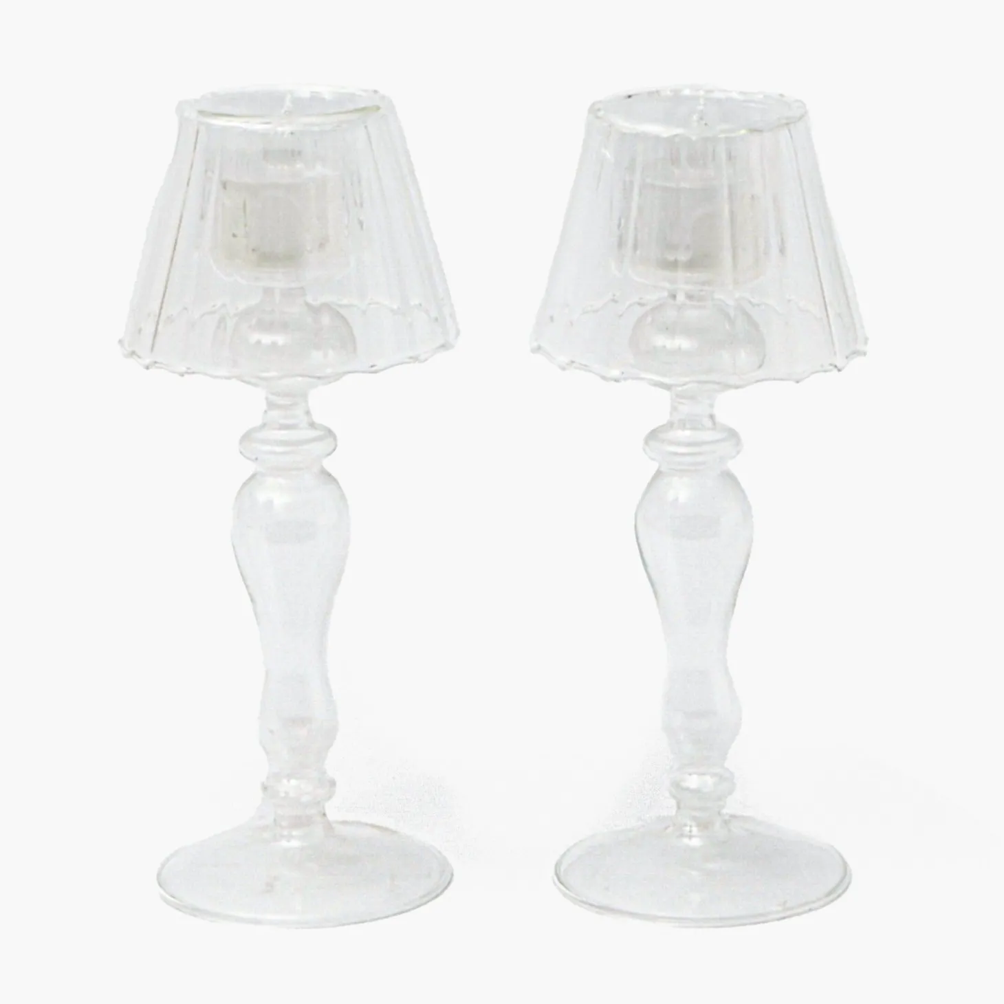 Glass Lantern Tea Light Holder Set