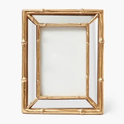 Gold Bamboo Mirror Photo Frame - 4"x6"