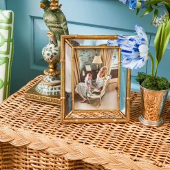 Gold Bamboo Mirror Photo Frame - 4"x6"