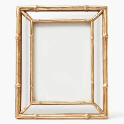 Gold Bamboo Mirror Photo Frame - 5"x 7"