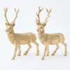 Gold Glitter Reindeer (Pair)
