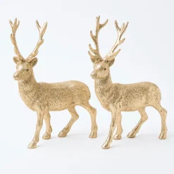 Gold Glitter Reindeer (Pair)