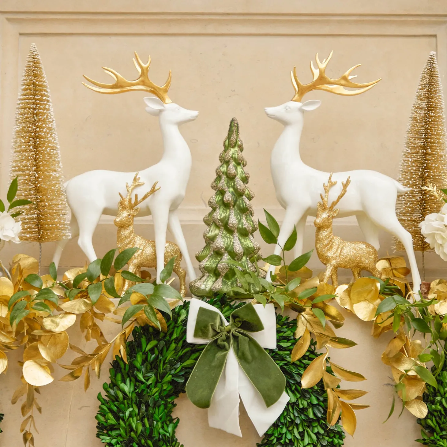 Gold Glitter Reindeer (Pair)