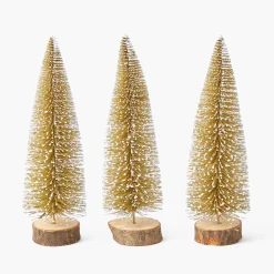 Gold Glitter Trees (Set of 3)