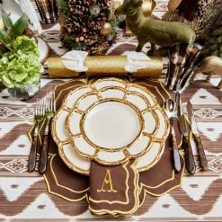 Gold Petal Bamboo Ceramic Starter Plate