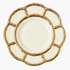 Gold Petal Bamboo Ceramic Dinner Plate