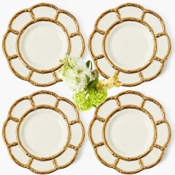 Gold Petal Bamboo Dinner Plates (Set of 4)