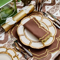 Gold Petal Bamboo Dinner Plates (Set of 4)