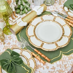 Gold Petal Bamboo Dinner Plates (Set of 4)