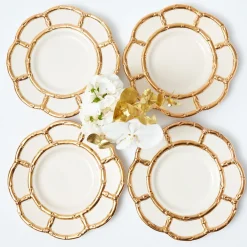 Gold Petal Bamboo Dinner Plates (Set of 4)