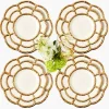 Gold Petal Bamboo Dinner & Starter Plates (Set of 8)