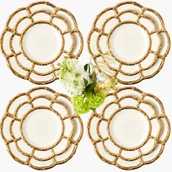 Gold Petal Bamboo Dinner & Starter Plates (Set of 8)