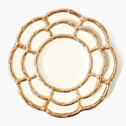 Gold Petal Bamboo Dinner & Starter Plates (Set of 8)