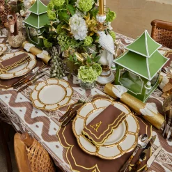 Gold Petal Bamboo Dinner & Starter Plates (Set of 8)