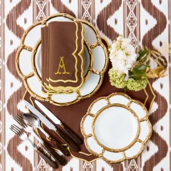 Gold Petal Bamboo Dinner & Starter Plates (Set of 8)
