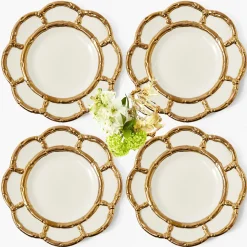 Gold Petal Bamboo Starter Plates (Set of 4)