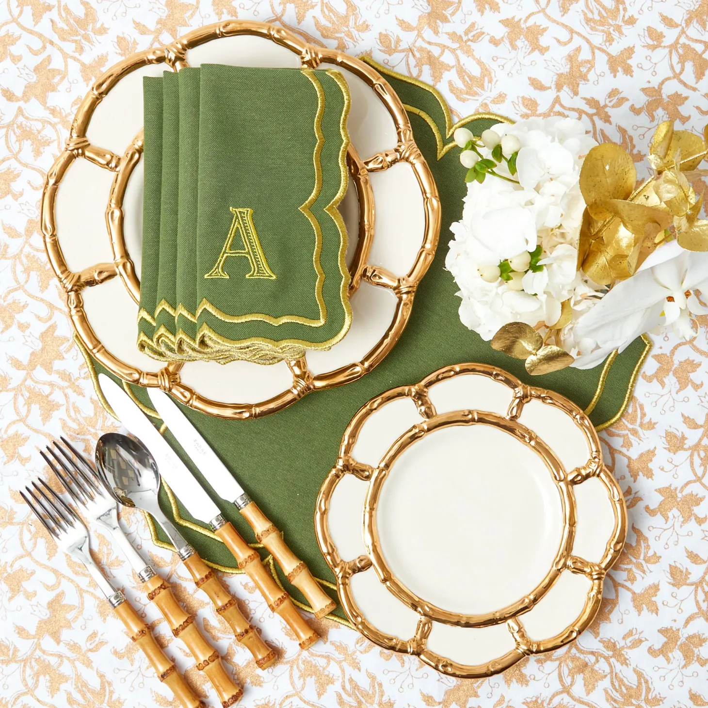 Gold Petal Bamboo Starter Plates (Set of 4)