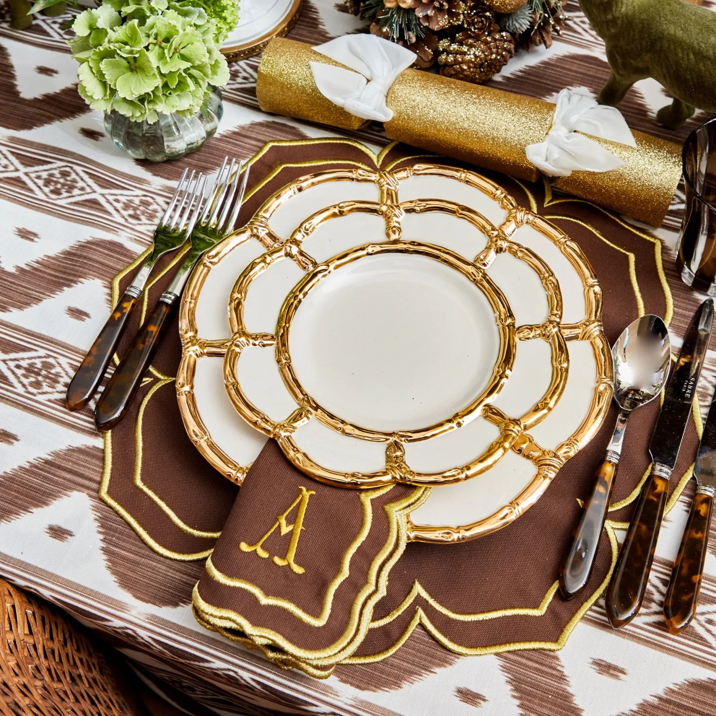 Gold Petal Bamboo Starter Plates (Set of 4)