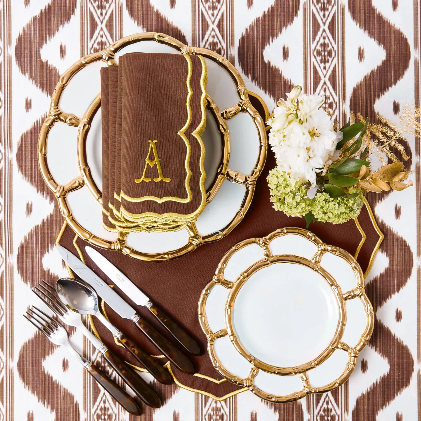 Gold Petal Bamboo Starter Plates (Set of 4)