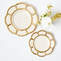 Gold Petal Bamboo Starter Plates (Set of 4)