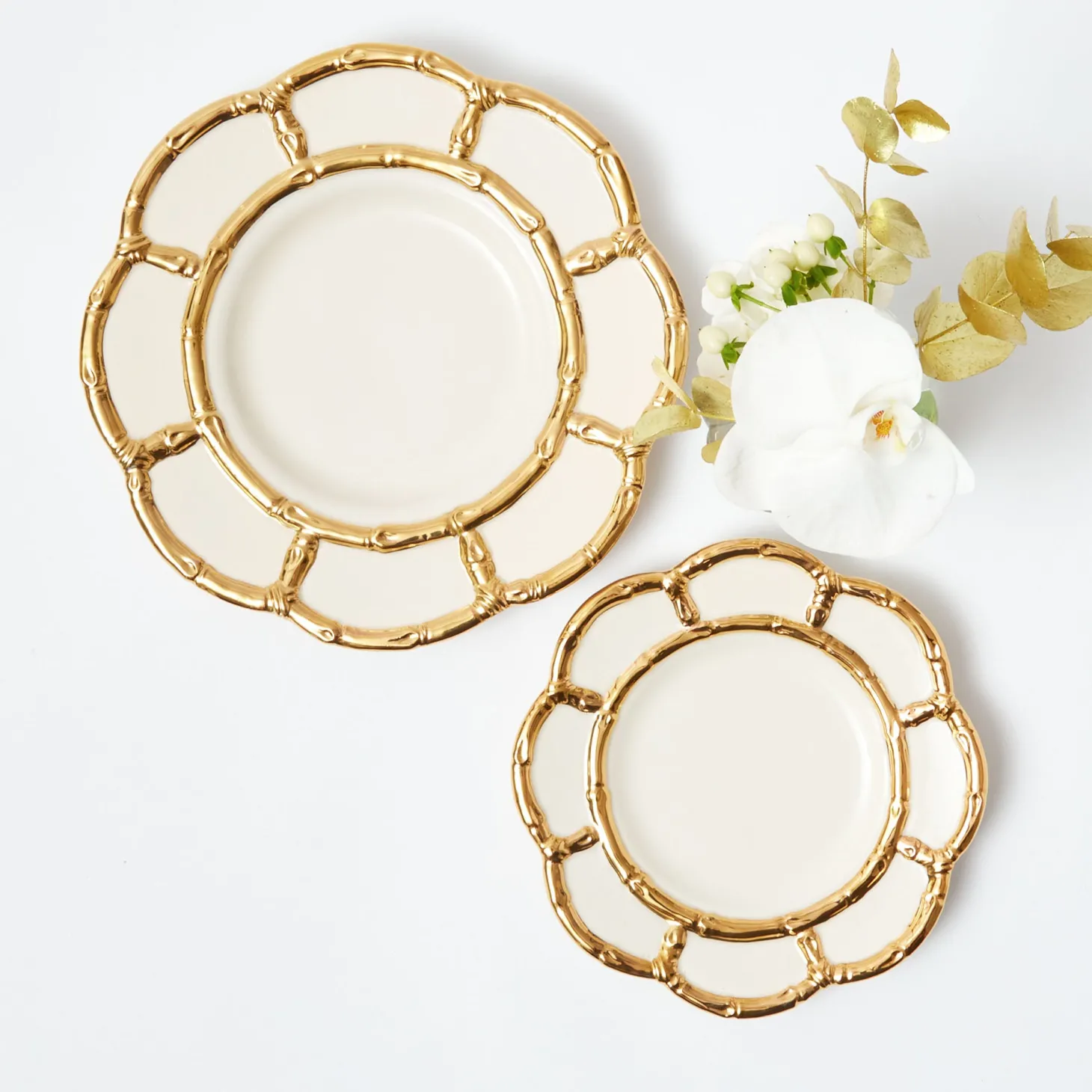 Gold Petal Bamboo Starter Plates (Set of 4)