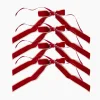 Gold Trimmed Red Velvet Bows (Set of 4) - 20cm