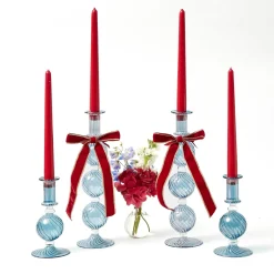 Gold Trimmed Red Velvet Bows (Set of 4) - 20cm