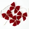 Gold Trimmed Red Velvet Bows (Set of 4)