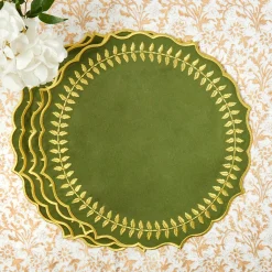 Green & Gold Laurel Placemats (Set of 4)