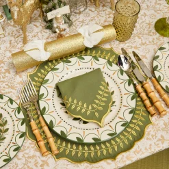 Green & Gold Laurel Placemats (Set of 4)