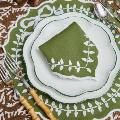 Green Bow Laurel Napkins (Set of 4)