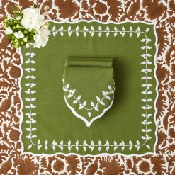 Green Bow Laurel Napkins (Set of 4)
