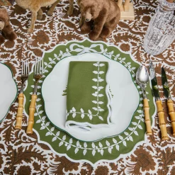 Green Bow Laurel Napkins (Set of 4)