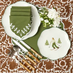 Green Bow Laurel Napkins (Set of 4)